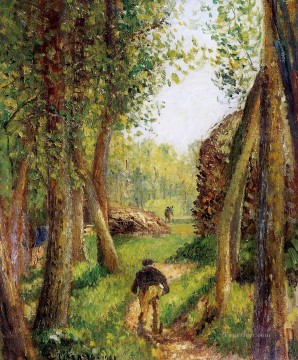 二人の人物がいる森のシーン カミーユ・ピサロ Oil Paintings